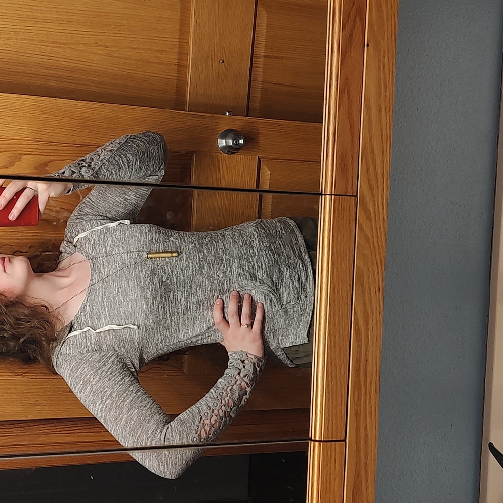 Gray lacy hoodie